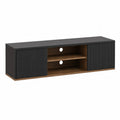 TV-Schrank MDF Schwarz mit Türen und Regalen 160x40x45 cm