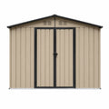 Gartenschuppen aus Metall Beige 240cm x 160cm x 210cm