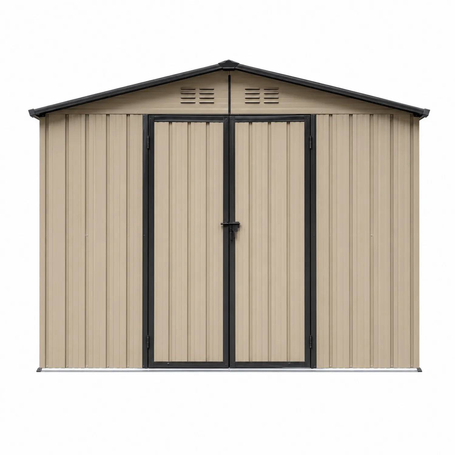 Gartenschuppen aus Metall Beige 240cm x 160cm x 210cm