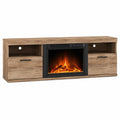 TV-Schrank mit elektrischem Kamin aus Holzfurnier