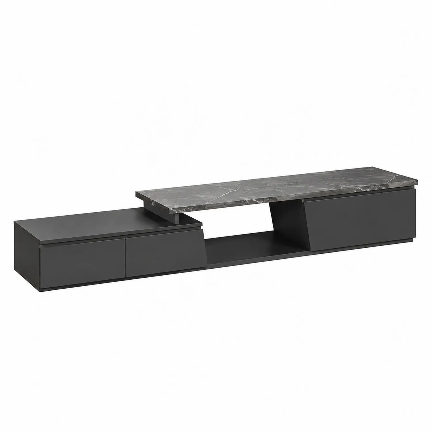 TV-Schrank MDF mit Kunstmarmor Schwarz 180 cm