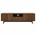 TV-Schrank aus Walnussholz mit Metallgriffen Braun 180 cm